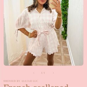Pink Plaid Tie-Waist Romper
